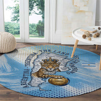 Argentina Football Land Of Champions Round Carpet Halftone Dot Jaguar Mascot National Map