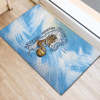 Argentina Football Land Of Champions Rubber Doormat Halftone Dot Jaguar Mascot National Map