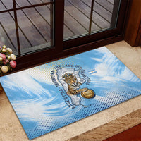 Argentina Football Land Of Champions Rubber Doormat Halftone Dot Jaguar Mascot National Map