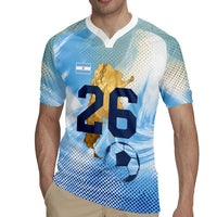 Argentina Football Land Of Champions Rugby Jersey Halftone Dot Jaguar Mascot National Map