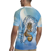 Argentina Football Land Of Champions Rugby Jersey Halftone Dot Jaguar Mascot National Map