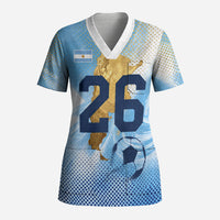 Argentina Football Land Of Champions Scrub Top Halftone Dot Jaguar Mascot National Map