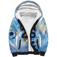 Argentina Football Land Of Champions Sherpa Hoodie Halftone Dot Jaguar Mascot National Map