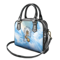 Argentina Football Land Of Champions Shoulder Handbag Halftone Dot Jaguar Mascot National Map
