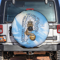 Argentina Football Land Of Champions Spare Tire Cover Halftone Dot Jaguar Mascot National Map