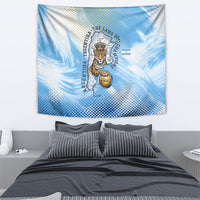 Argentina Football Land Of Champions Tapestry Halftone Dot Jaguar Mascot National Map