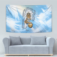 Argentina Football Land Of Champions Tapestry Halftone Dot Jaguar Mascot National Map