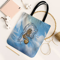 Argentina Football Land Of Champions Tote Bag Halftone Dot Jaguar Mascot National Map