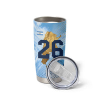 Argentina Football Land Of Champions Tumbler Cup Halftone Dot Jaguar Mascot National Map