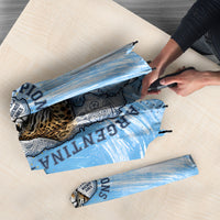 Argentina Football Land Of Champions Umbrella Halftone Dot Jaguar Mascot National Map