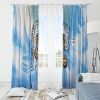 Argentina Football Land Of Champions Window Curtain Halftone Dot Jaguar Mascot National Map