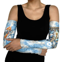 Argentina Football Campeones Del Mundo 2026 Arm Sleeves Champions Soccer Flag Watercolor Paint Drips Trophy