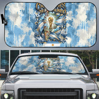 Argentina Football Campeones Del Mundo 2026 Auto Sun Shade Champions Soccer Flag Watercolor Paint Drips Trophy
