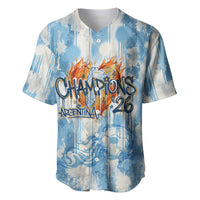 Argentina Football Campeones Del Mundo 2026 Baseball Jersey Champions Soccer Flag Watercolor Paint Drips Trophy