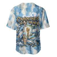 Argentina Football Campeones Del Mundo 2026 Baseball Jersey Champions Soccer Flag Watercolor Paint Drips Trophy