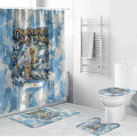 Argentina Football Campeones Del Mundo 2026 Bathroom Set Champions Soccer Flag Watercolor Paint Drips Trophy