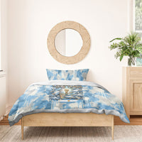 Argentina Football Campeones Del Mundo 2026 Bedding Set Champions Soccer Flag Watercolor Paint Drips Trophy
