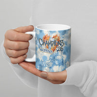 Argentina Football Campeones Del Mundo 2026 Ceramic Mug Champions Soccer Flag Watercolor Paint Drips Trophy