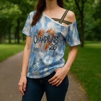 Argentina Football Campeones Del Mundo 2026 Cross Shoulder Shirt Champions Soccer Flag Watercolor Paint Drips Trophy