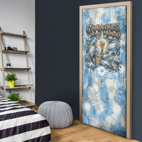 Argentina Football Campeones Del Mundo 2026 Door Cover Champions Soccer Flag Watercolor Paint Drips Trophy