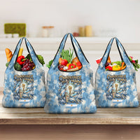 Argentina Football Campeones Del Mundo 2026 Grocery Bag Champions Soccer Flag Watercolor Paint Drips Trophy