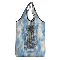 Argentina Football Campeones Del Mundo 2026 Grocery Bag Champions Soccer Flag Watercolor Paint Drips Trophy