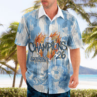 Argentina Football Campeones Del Mundo 2026 Hawaiian Shirt Champions Soccer Flag Watercolor Paint Drips Trophy