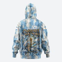 Argentina Football Campeones Del Mundo 2026 Hoodie Champions Soccer Flag Watercolor Paint Drips Trophy
