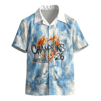 Argentina Football Campeones Del Mundo 2026 Kid Hawaiian Shirt Champions Soccer Flag Watercolor Paint Drips Trophy