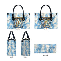 Argentina Football Campeones Del Mundo 2026 Leather Bag Champions Soccer Flag Watercolor Paint Drips Trophy