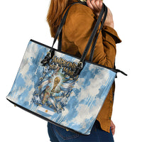 Argentina Football Campeones Del Mundo 2026 Leather Tote Bag Champions Soccer Flag Watercolor Paint Drips Trophy