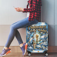 Argentina Football Campeones Del Mundo 2026 Luggage Cover Champions Soccer Flag Watercolor Paint Drips Trophy
