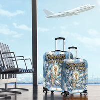 Argentina Football Campeones Del Mundo 2026 Luggage Cover Champions Soccer Flag Watercolor Paint Drips Trophy