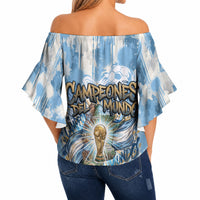 Argentina Football Campeones Del Mundo 2026 Off Shoulder Wrap Waist Top Champions Soccer Flag Watercolor Paint Drips Trophy