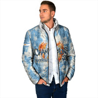 Argentina Football Campeones Del Mundo 2026 Padded Jacket Champions Soccer Flag Watercolor Paint Drips Trophy