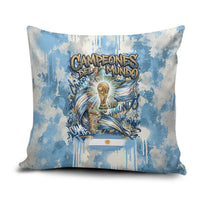 Argentina Football Campeones Del Mundo 2026 Pillow Cover Champions Soccer Flag Watercolor Paint Drips Trophy