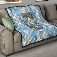 Argentina Football Campeones Del Mundo 2026 Quilt Champions Soccer Flag Watercolor Paint Drips Trophy