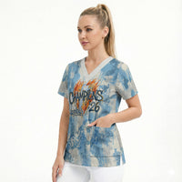 Argentina Football Campeones Del Mundo 2026 Scrub Top Champions Soccer Flag Watercolor Paint Drips Trophy