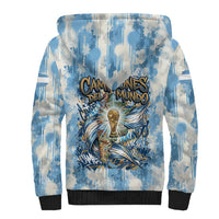 Argentina Football Campeones Del Mundo 2026 Sherpa Hoodie Champions Soccer Flag Watercolor Paint Drips Trophy