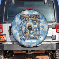 Argentina Football Campeones Del Mundo 2026 Spare Tire Cover Champions Soccer Flag Watercolor Paint Drips Trophy