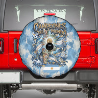 Argentina Football Campeones Del Mundo 2026 Spare Tire Cover Champions Soccer Flag Watercolor Paint Drips Trophy
