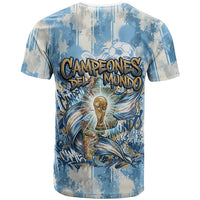 Argentina Football Campeones Del Mundo 2026 T Shirt Champions Soccer Flag Watercolor Paint Drips Trophy