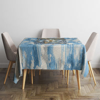 Argentina Football Campeones Del Mundo 2026 Tablecloth Champions Soccer Flag Watercolor Paint Drips Trophy