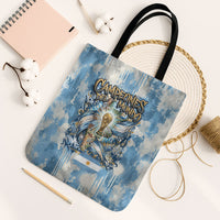 Argentina Football Campeones Del Mundo 2026 Tote Bag Champions Soccer Flag Watercolor Paint Drips Trophy