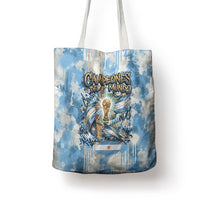 Argentina Football Campeones Del Mundo 2026 Tote Bag Champions Soccer Flag Watercolor Paint Drips Trophy