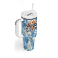 Argentina Football Campeones Del Mundo 2026 Tumbler With Handle Champions Soccer Flag Watercolor Paint Drips Trophy