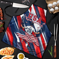 USA World Football Apron One Team One Goal - Patriotic Bald Eagle Mascot Soccer