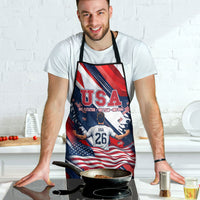USA World Football Apron One Team One Goal - Patriotic Bald Eagle Mascot Soccer