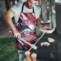 USA World Football Apron One Team One Goal - Patriotic Bald Eagle Mascot Soccer