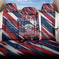 USA World Football Back Car Seat Cover One Team One Goal - Patriotic Bald Eagle Mascot Soccer
